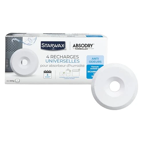STARWAX - Tabletki pochłaniające wilgoć x 4 – zapobiegają powstawaniu pleśni – nie wydzielają zapachów – bez barwników – bez substancji zapachowych – 1 opakowanie uzupełniające 25 m² na ok. 3 miesiące