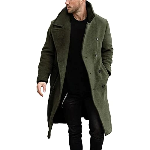Tijdelijke aanbieding: Runcati Herenjas, regular fit, trenchcoat, lange revers, dubbele rij knopen, wollen zakelijke winterjas, peacoat van 74.05 EUR naar 74.05 EUR (korting 0%)
