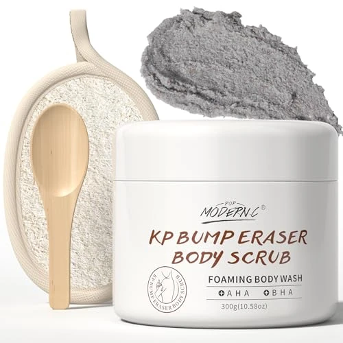 Offerta a tempo: Kp Bump Eraser Body Scrub, Esfoliante Esfoliante Corpo per Cheratosi Pilare Gambe alla Fragola con Acido Salicilico AHA per Pelle di Pollo Zona Bikini Glutei con Luffa, 300g - 24% da 16.99 € a 12.99 €