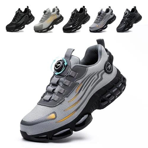 Oferta limitada: Zapatos de Seguridad para Hombre Mujer Zapatillas Calzado Trabajo Ligeros Comodo Antideslizante con Puntera de Acero Grey 42 EU de 40.99 € a 40.99 € (ahorro 0.00%)