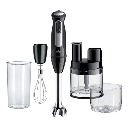 Braun MultiQuick 5 Pro MQ55755M - Electric Hand Blender with 25 Speed Levels, Easy Click System Plus, 4-Piece Accessory Set, 1000 Watt, Black