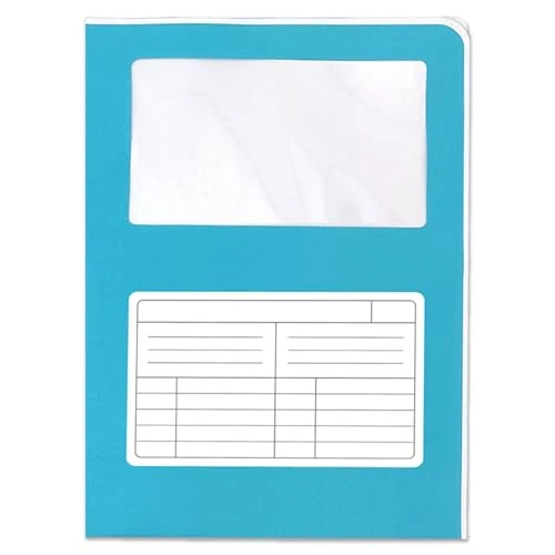 Offerta a tempo: Blasetti Cartelline Portadocumenti con Finestra - Sintex Cromo AZZURRA raccoglitore documenti per ufficio, Formato A4, Confezione 50 pezzi, Carta usomano 120gr, Aperta su due lati - 0.00% da 13.67 € a 13.67 €