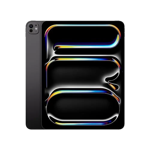 Apple iPad Pro de 13 Pulgadas (M4): Ultra Retina XDR, 1 TB, cámara Frontal de 12 Mpx en Horizontal y Trasera de 12 Mpx, Wi Fi 6E y 5G, autonomía de Sol a Sol, Vidrio estándar - Negro Espacial