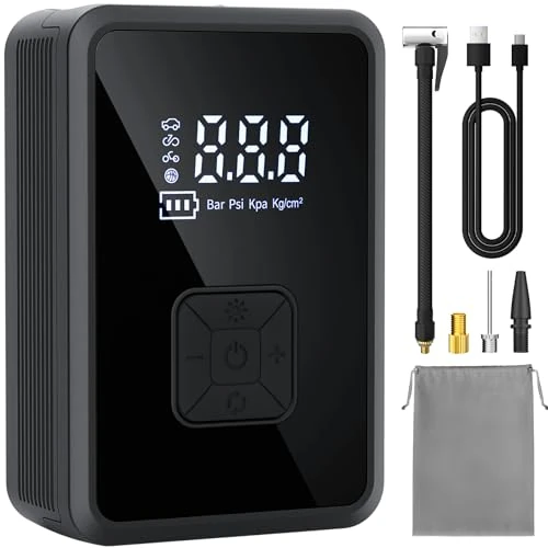 Oferta limitada: Oasser Inflador de neumáticos inalámbrico, compresor de aire, bomba de neumáticos de coche, 150 PSI, luz LED para coche, bicicleta, motocicleta, pelota de 23.99 EUR a 21.19 EUR (ahorro 12%)