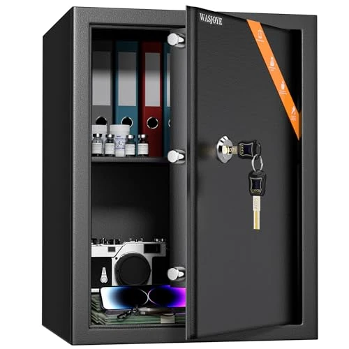 Offre limitée : 49L Coffre-Fort avec 2 Clés, WASJOYE Boîte de Serrure à Clé-45 * 35 * 31cm de 125.99 € à 125.99 € (0.00% de remise)
