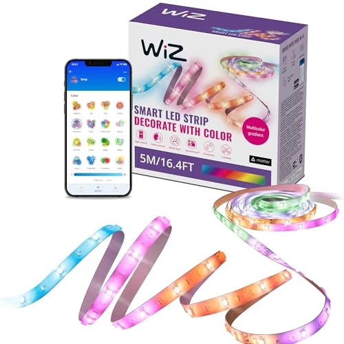 Offerta a tempo: WiZ Striscia LED smart RGB con 16 milioni di colori, Tagliabile, 5 m - 40% da 29.99 € a 17.99 €