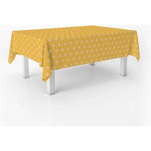 Tijdelijke aanbieding: ECOMMERC3 Wasdoek tafelkleed rechthoekig 300x140 cm Polygon mosterdboom van 19.92 € naar 9.71 € (51.26% korting)