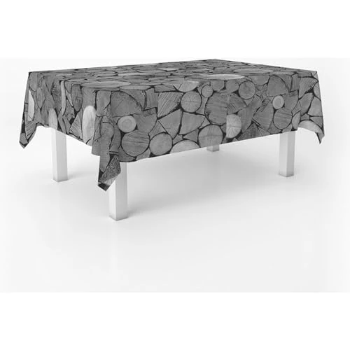 ECOMMERC3 | Mantel Hule Mesa Rectangular Tamaño 140 Redondo - Estilo, Durabilidad y Fácil Limpieza para tu Mesa - Mantel Hule Antimanchas e Impermeable - Trunks Gris