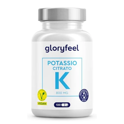 Offerta a tempo: Potassio 120 Capsule (2 Mesi) - 800mg Potassio Elementare (Citrato) alto Dosaggio - Per Pressione Sanguigna, Funzione Muscolare e Sistema Nervoso* - Vegano, Testato in Laboratorio e senza Additivi - 40% da 15.99 € a 9.59 €