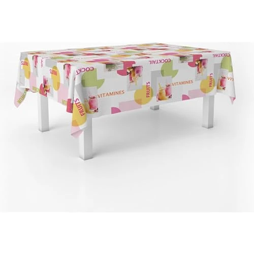 Offre limitée : ECOMMERC3 Nappe en Toile cirée rectangulaire Taille 140 Ronde - Style, durabilité et Facile d'entretien pour Votre Table - Nappe en Toile cirée Anti-Taches et imperméable Cocktail Multicolore de 13.06 € à 12.40 € (5% de remise)