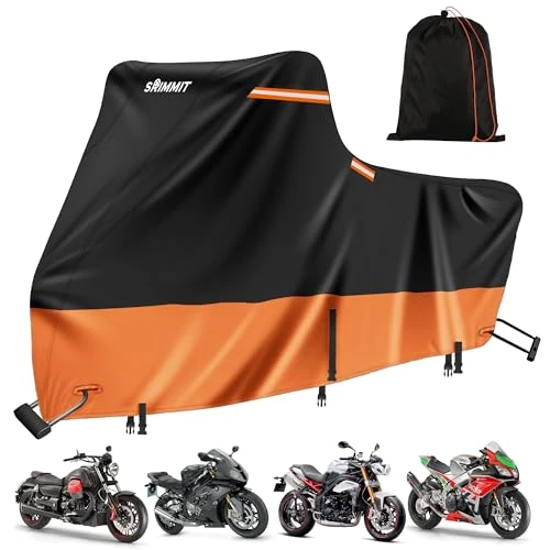 Oferta limitada: Funda para motocicleta 420D resistente al agua, para exteriores, con nanorrevestimiento, 5 tiras reflectantes, rejillas de ventilación, 3 hebillas de viento, cremallera de antena (1XL 218 x 99 x 129 de 37.39 EUR a 37.39 EUR (ahorro 0%)