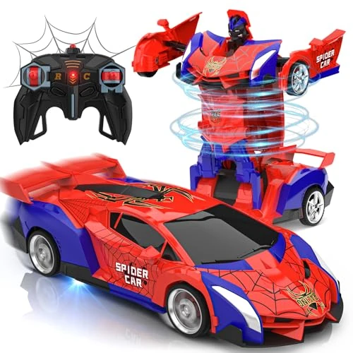 Offre limitee: Mieryd Voiture Télécommandée Spider Jouet Enfant 3 4 5 6 7 8 9+ Ans, 2 en 1 Transformable Radiocommande RC Robots, 360°Rotation Voiture de Course Jeux Extérieur Fille Garcon Cadeau Anniversaire Noël de 29.99 EUR a 19.73 EUR (economie 34%)