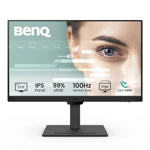 BenQ GW2490T 23,8" IPS 1080p Home Office Monitor, FHD, 100 Hz, ergonomisch design, 99% sRGB, VESA, HDMI, DP, B.I., Flicker Free, Low Blue Light, ePaper, Coding-modus, TÜV Rheinland Certified