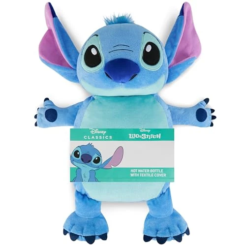 Disney Stitch Bolsa de Agua Caliente con Funda, Bolsa Caliente Menstruación Dolor Cervical y Cuello Alivio del Dolor (Stitch 3D_750 ML)