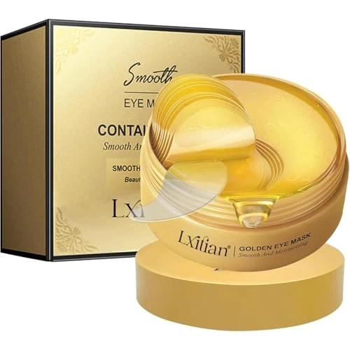 Parches Ojos Bolsas y Ojeras,Parches Ojeras y Bolsas 24K de Oro,Hidratante Contorno de Ojos Antiarrugas Eye Patches Colágeno para Arrugas,Bolsas de los Ojos y La Hinchazón,Antiojeras,Anti-Edad, Vegano