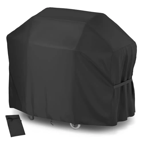 Velway Housse Barbecue Exterieur 132x68x109cm - Bâche Barbecue de 210D Oxford Protection BBQ à Gaz - Couverture de Grill Anti-Vent/Anti-UV/Anti-l'eau/Anti-l'Humidité/Antipoussière - Noir