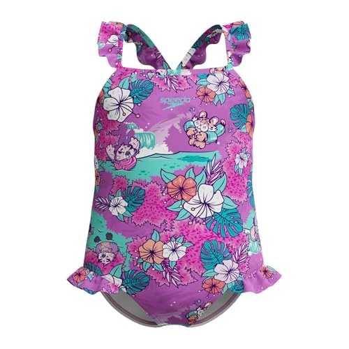 Limited offer: Speedo Girl's Learn to Swim Printed Frill Thinstrap Swimsuit | Chlorine Resistant | Quick Drying Swimsuit (Pack of 1) from 15.00 EUR to 10.50 EUR (save 30%)