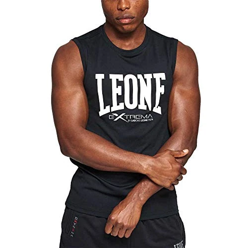 Limited-time offer: Leone 1947 ABX103 Men's Sleeveless Logo - Gym Fitness Bodybuilding Tank Top, Lightweight Breathable Fabric 100% Polyester, Black, Size XS from 23.99 £ to 23.99 £ (save 0.00%)