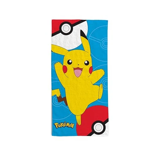 Offerta a tempo: hermet Pokemon, Telo Mare Bambino, 70x140 cm, Asciugamano da Spiaggia o Piscina, Pokemon, 100% Morbido Cotone, Leggero e Pratico - 42% da 16.99 € a 9.90 €