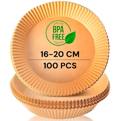 Tijdelijke aanbieding: edihome, airfryer bakpapier, voor heteluchtfriteuse, 100 stuks, 16-20 cm, BPA-vrij, heteluchtfriteuse accessoires, wegwerp, voor oven, 5 tot 8 liter (Cirkelvorm, 16-20 cm) van 7.99 € naar 7.99 € (0.00% korting)