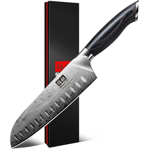 Beperkte aanbieding: SHAN ZU Keukenmes in Poederstaal, Professioneel Santoku Mes 20cm Hoog Carbon Japans Mes, Ultra Scherp Keukenmessen Gebruiksmes met Ergonomisch Pakkahouten Handvat van 26.33 EUR naar 26.33 EUR (besparing 0%)