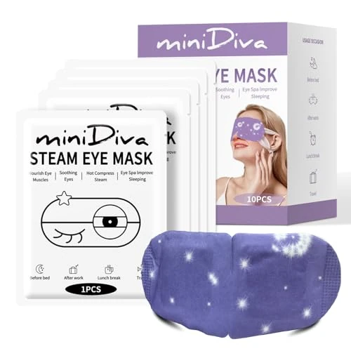 Offerta a tempo: Maschera per gli occhi a vapore Minidiva per occhi secchi, maschera per gli calda e auto-riscaldante per rilassare il sonno (Lavender, 10) - 60% da 23.99 € a 9.55 €