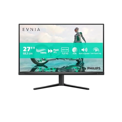 Philips Evnia 27M2N3200S - Moniteur FHD 27 Pouces, 180 Hz, 1 ms, FreeSync Prem., Comp. G-Sync, HDR10 (1920x1080, DisplayPort, HDMI) Noir/Gris