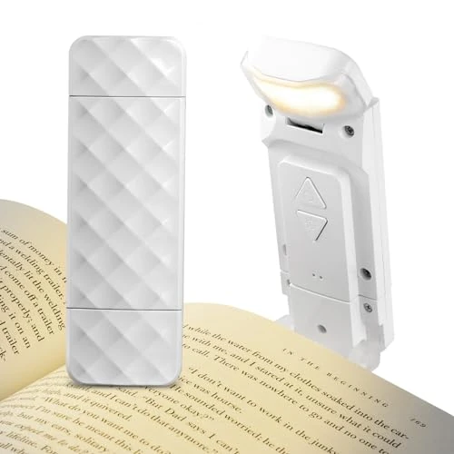 AiQInu USB Reading Light, Reading Lamp for Reading in Bed, 3 Colours and 5 Levels, Book Reading Light, Reading Light, Rechargeable LED Reading Light, Clip Book Lamp