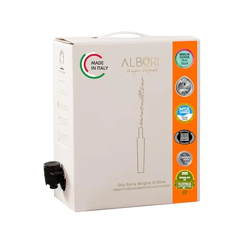 Begrenztes Angebot: ALBORI Peranzana- Olivenöl 3 Liter Italienisch Extra Nativ Apulisches Kaltgepresst Olive Oil 100%Monokultivar in Kartonbox Ohne Umfüllen, Intensiven Fisch Fleisch Gemüse Verschwendungsfreier Ausgießer von 58.00 EUR auf 46.40 EUR (Rabatt 20%)
