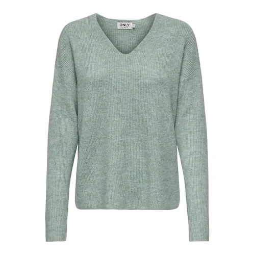 Limitiertes Angebot: ONLY Damen ONLCAMILLA V-Neck L/S Strickpullover KNT 15204588, Blue Surf ,S von 29.99 EUR auf 22.49 EUR (Spare 25%)