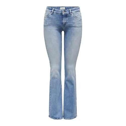 Only Flared Onlblush Flared Fit Jeans, Light Medium Blue Denim, (XL) W x 32L