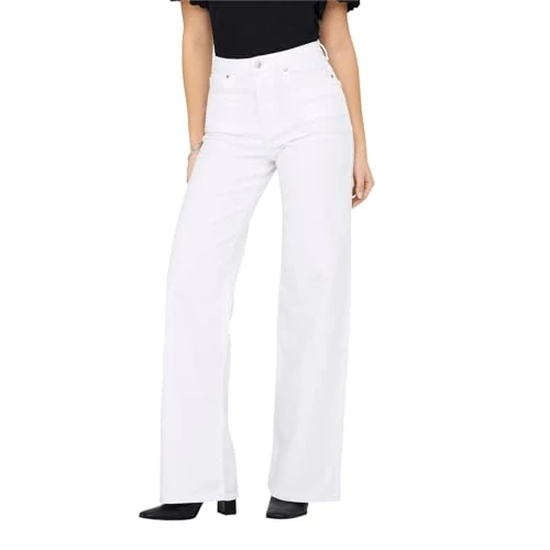 Beperkte aanbieding: ONLY Dames Onlmadison Blush Hw Wide DNM Cro Noos, wit, XL / 32L van 49.99 EUR naar 39.99 EUR (besparing 20%)