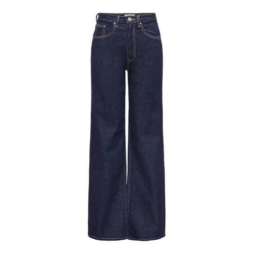 Oferta limitada: Only ONLJUICY Vaqueros Anchos de Pierna Ancha de Cintura Alta Pantalones Vaqueros de Corte Ancho, Dark Azul Denim, 31W / 34L de 49.99 € a 29.50 € (ahorro 41%)