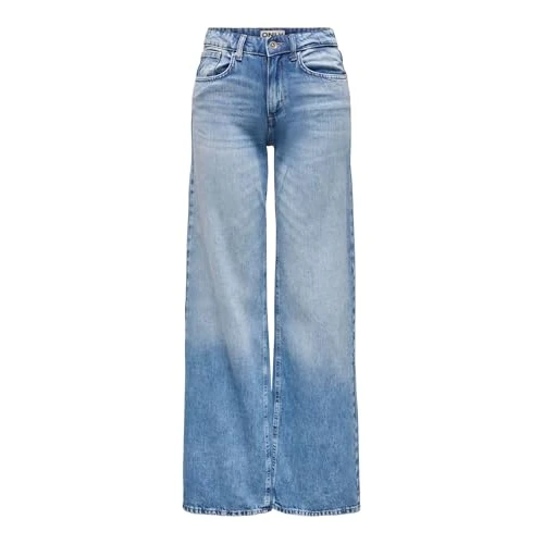 Offerta a tempo: Only Jeans Femminili a Gamba Larga ONLHOPE Vita Bassa Ampio Taglio Gamba Jeans, Denim Light Medium, 25W x 30L - 37% da 44.99 € a 28.49 €
