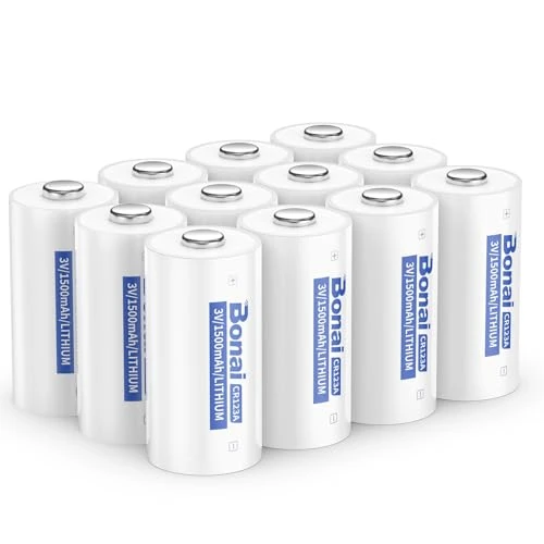 BONAI CR123A Lithiumbatterijen 3V 1500mAh (12 stuks) - Niet oplaadbare CR123 batterijen met lage zelfontlading - Voor zaklampen, camerablitsen, speelgoed, microfoons en slimme apparaten