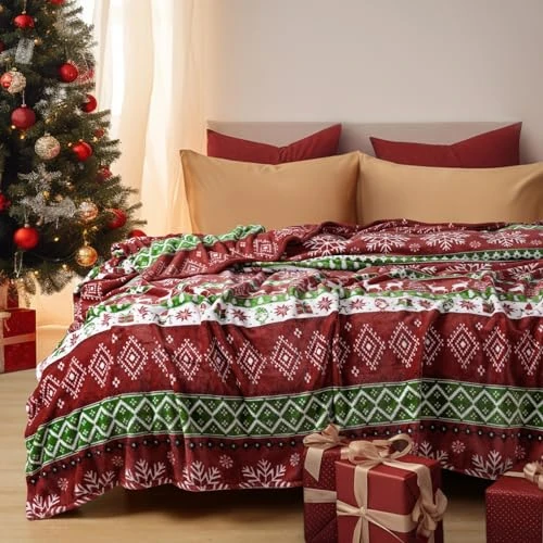 Limitiertes Angebot: PHF Kuscheldecke Flauschig Fleecedecke 150x200cm - Oeko-Tex Weich Warm Wohndecke, Decke Blanket für Couch Sofa Bett, Tagesdecken & Kuscheldecken, Sofa überwurfdecke, Retro Weihnachten von 25.99 EUR auf 14.99 EUR (Spare 42%)