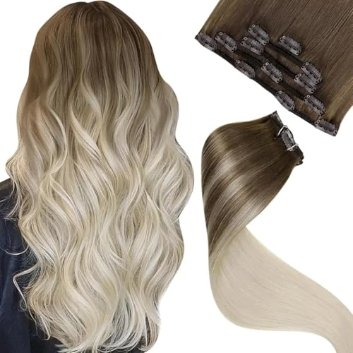 Offre limitée : LaaVoo Extension Clip Cheveux Naturel – Ombré Brun et Blond Platine – Double Trame – 30cm 5pcs 80g – Plus de Densité Clip Pratique – Idéal Cheveux Courts – Volume Instantané – #ba8/59 de 44.23 € à 44.23 € (0.00% de remise)