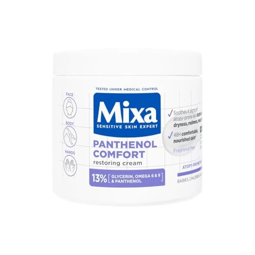 Offerta a tempo: Mixa Crema Lenitiva Protettiva, Per Pelli a Tendenza Atopica, Pelle Lenita e Idratata per 48H, Effetto Anti-Prurito e Anti-Secchezza, Con il 13% di Pantenolo e Glicerina, Panthenol Comfort, 400ml - 24% da 7.99 € a 6.07 €