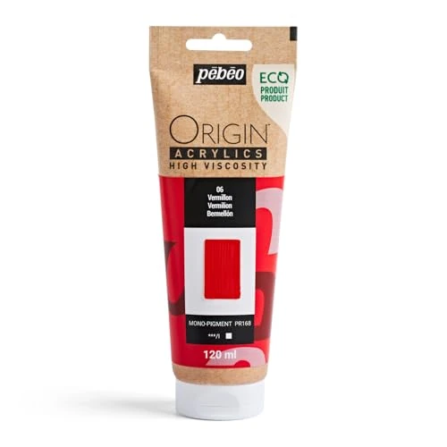 Offre limitée : Pébéo - Origin Acrylics 120 ml - Peinture Acrylique Éco-Conçue - Haute Viscosité - Finition Mate - Liant 100% Recyclé - 96% de Matières Premières d’Origine Européenne - Vermillon de 9.63 € à 9.63 € (0.00% de remise)