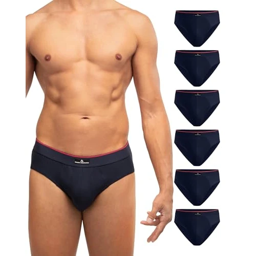 Tijdelijke aanbieding: DANISH ENDURANCE Katoenen Slip, Klassiek Ondergoed, Hoge Beenuitsnijding, voor Heren, 6-Pack Marineblauw/Rood M van 50.50 € naar 45.95 € (9% korting)