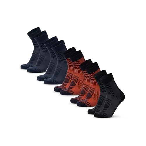 Oferta limitada: DANISH ENDURANCE Calcetines Antiampollas Senderismo de Lana Merino Ligeros, 1 o 5 Pack, Multicolor (2xAzul Marino, 2xAzul Marino/Naranja, 1xNegro), 43-47 de 54.95 € a 49.95 € (ahorro 9%)