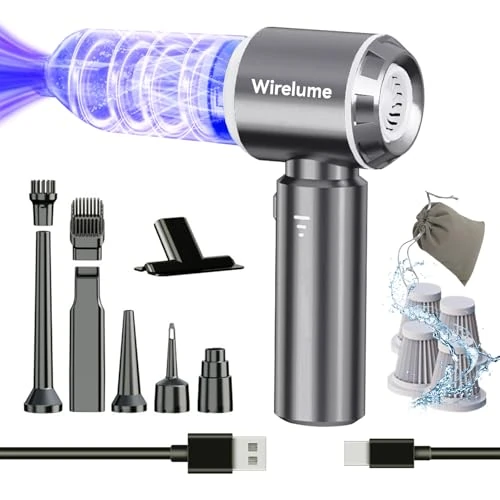 Wirelume aspirateur à Main sans Fil pour Voiture Puissant Aspiration cyclonique de 25 000 Pa Moteur sans balais Portable Rechargeable léger pour Poils d'animaux véhicule Maison