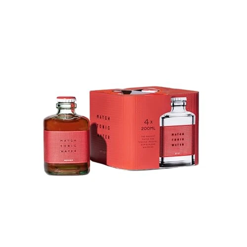 MATCH TONIC WATER Spicy, Optimum Match for Rum, Liqueurs and Tequila, Made with Red Chilli and Black Pepper, Low Sugar Content, 100% Recycled Material, 4 x 200 ml Bottles