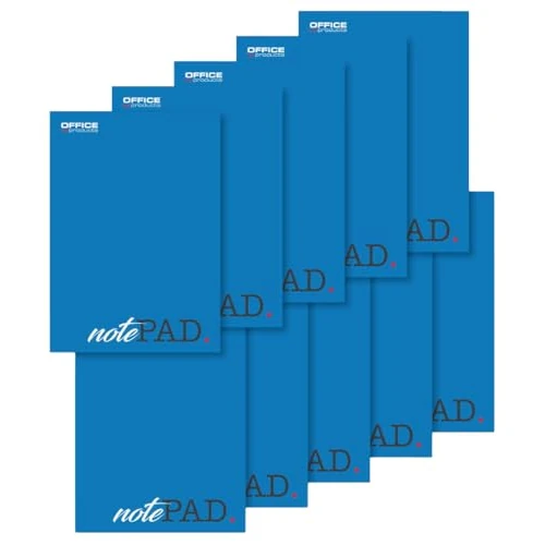 Bloc-notes à carreaux A5 OFFICER PRODUCTS, lot de 10 à 10 pièces/100 feuilles/200 pages/bloc-notes, bloc de papier, pour l'école et le bureau/collé sur le dessus