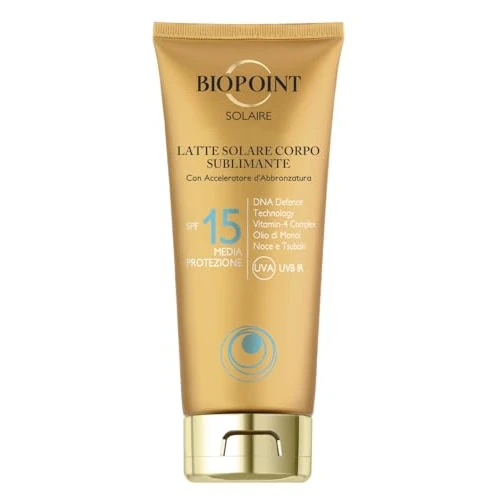 Offerta a tempo: Biopoint Solaire - Latte Solare Corpo Sublimante con Acceleratore di Abbronzatura, Dona una Pelle Dorata e Luminosa, SPF 15, 200 ml - 35% da 14.50 € a 9.36 €