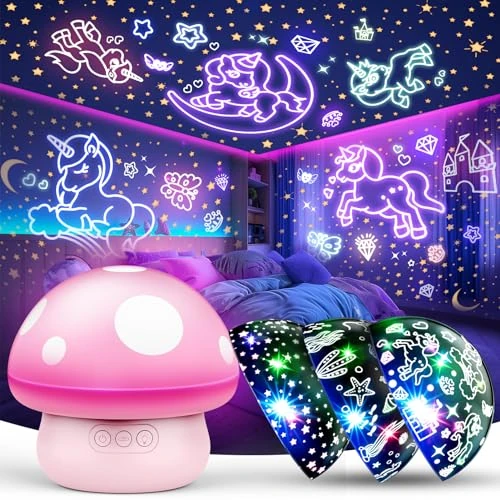 Offerta a tempo: Unicorno Luce Notturna, Proiettore Stelle Soffitto Natale Regali per Bambini 2-8 Anni, Lampada Notturna Unicorno, Regalo Giocattoli 3-9 Anni, Cameretta - 20% da 17.99 € a 14.44 €