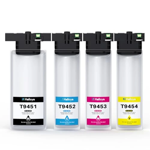 Offerta a tempo: Halloya T9451 per Epson T9451 T9452 T9453 T9454 Sostituzione per Cartucce Epson WF-C5710, per Epson Workforce Pro WF-C5790 C5210 C5290 WF-C5710DWF WF-C5790DWF WF-C5210DW WF-C5290DW（4 Pack） - 0.00% da 30.99 € a 30.99 €