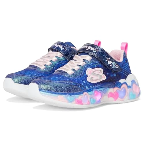 Skechers Eternal Heart Lights, Basket Filles, Navy,
