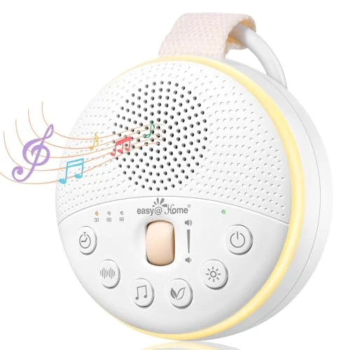 Limited-time offer: Easy@Home White Noise Machine: Portable Baby Sound Machine 34 Soothing Lullabies & Nature Sounds | 3 Timer Set | Night Light | Baby Essentials for Newborn | High Exact Roller Volume Control & USB from 29.89 £ to 25.40 £ (save 15%)