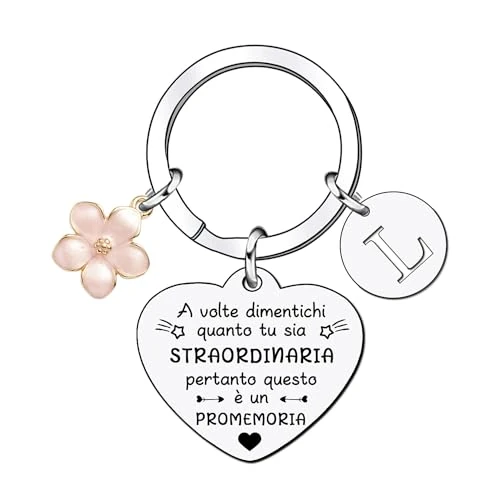 YJYJZX Inspiratif cadeau porte-clés pour les femmes hommes, A-Z 26 lettre initiale pendentif porte-clés parfois oublié à quel point vous êtes extraordinaire...Pour Fille Soeur Amis Maman, L, L